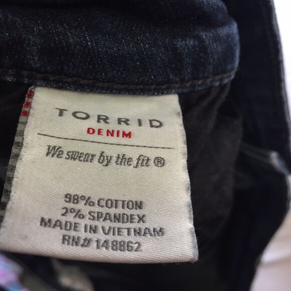 Boyfriend Skinny Blue Jeans Torrid Size 18R - Picture 7 of 10